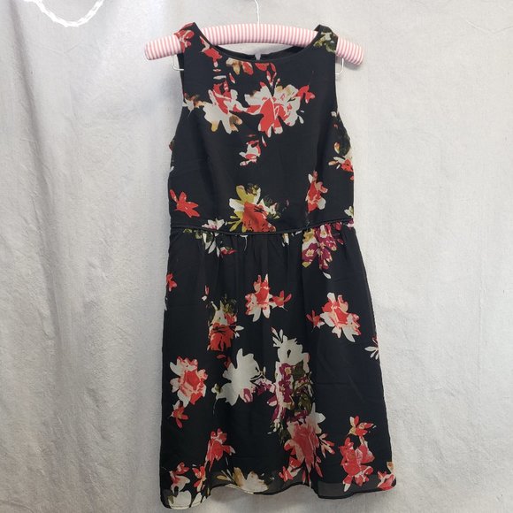 NWT Ann Taylor Loft Petite Black Floral Dress 2P - Picture 11 of 11
